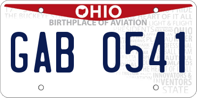 OH license plate GAB0541