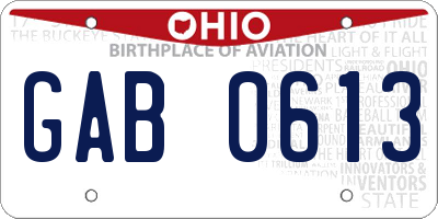 OH license plate GAB0613