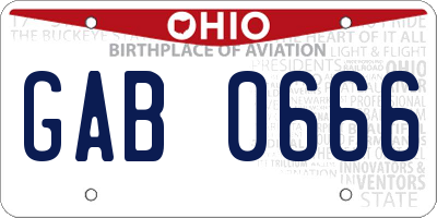 OH license plate GAB0666