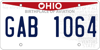 OH license plate GAB1064