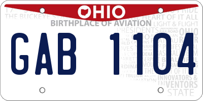 OH license plate GAB1104