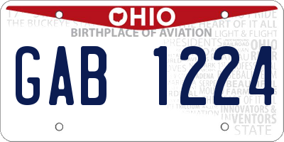 OH license plate GAB1224