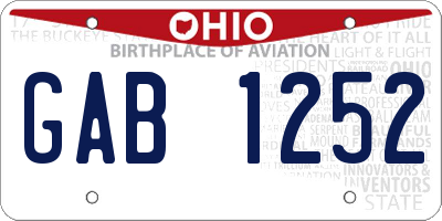 OH license plate GAB1252