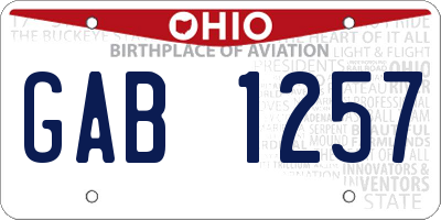 OH license plate GAB1257