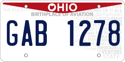 OH license plate GAB1278