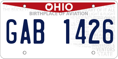 OH license plate GAB1426