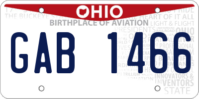 OH license plate GAB1466