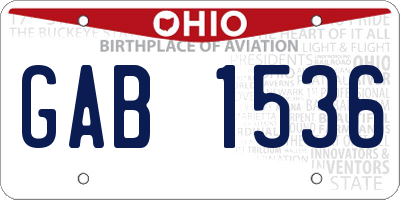 OH license plate GAB1536