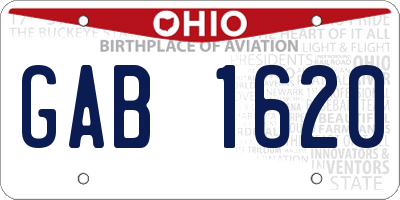 OH license plate GAB1620