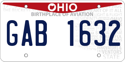 OH license plate GAB1632