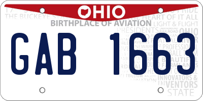 OH license plate GAB1663
