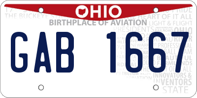 OH license plate GAB1667