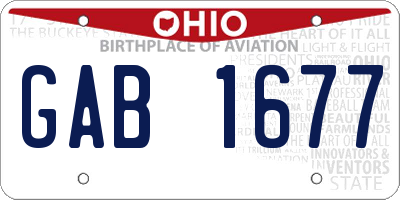 OH license plate GAB1677
