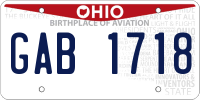 OH license plate GAB1718