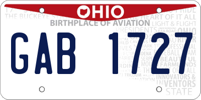 OH license plate GAB1727