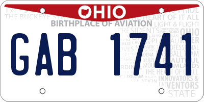 OH license plate GAB1741