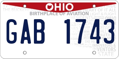 OH license plate GAB1743