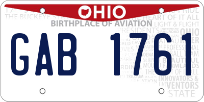 OH license plate GAB1761