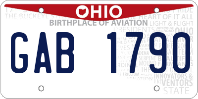 OH license plate GAB1790