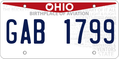 OH license plate GAB1799