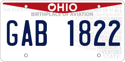 OH license plate GAB1822