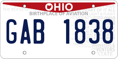 OH license plate GAB1838