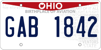 OH license plate GAB1842