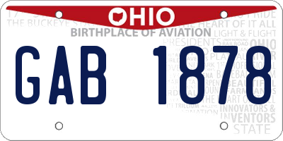 OH license plate GAB1878
