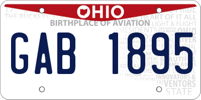 OH license plate GAB1895