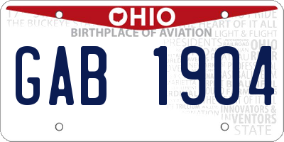 OH license plate GAB1904