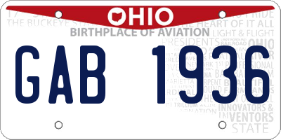 OH license plate GAB1936