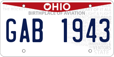 OH license plate GAB1943