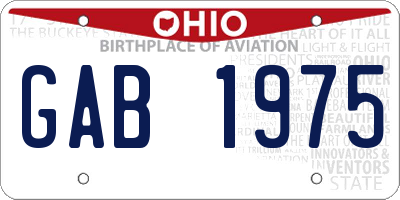 OH license plate GAB1975