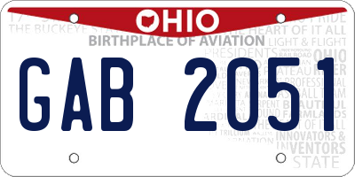 OH license plate GAB2051