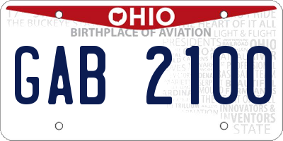 OH license plate GAB2100