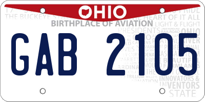OH license plate GAB2105