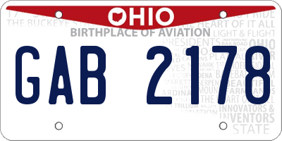 OH license plate GAB2178