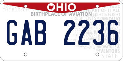 OH license plate GAB2236