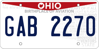 OH license plate GAB2270