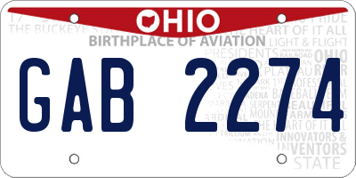 OH license plate GAB2274
