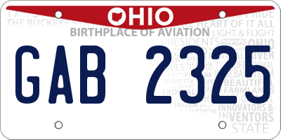 OH license plate GAB2325