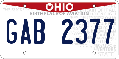 OH license plate GAB2377