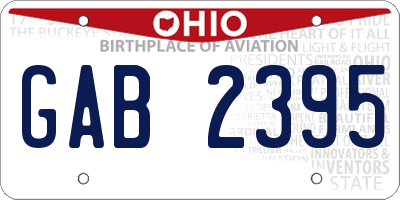 OH license plate GAB2395