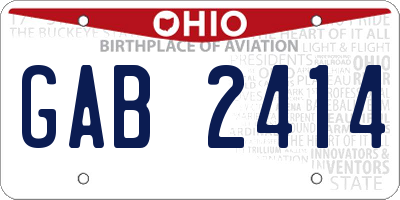 OH license plate GAB2414