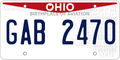 OH license plate GAB2470
