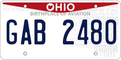OH license plate GAB2480