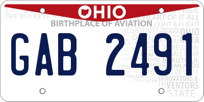 OH license plate GAB2491