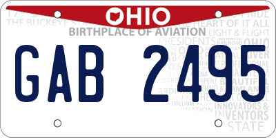 OH license plate GAB2495