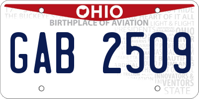 OH license plate GAB2509
