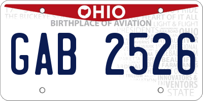 OH license plate GAB2526